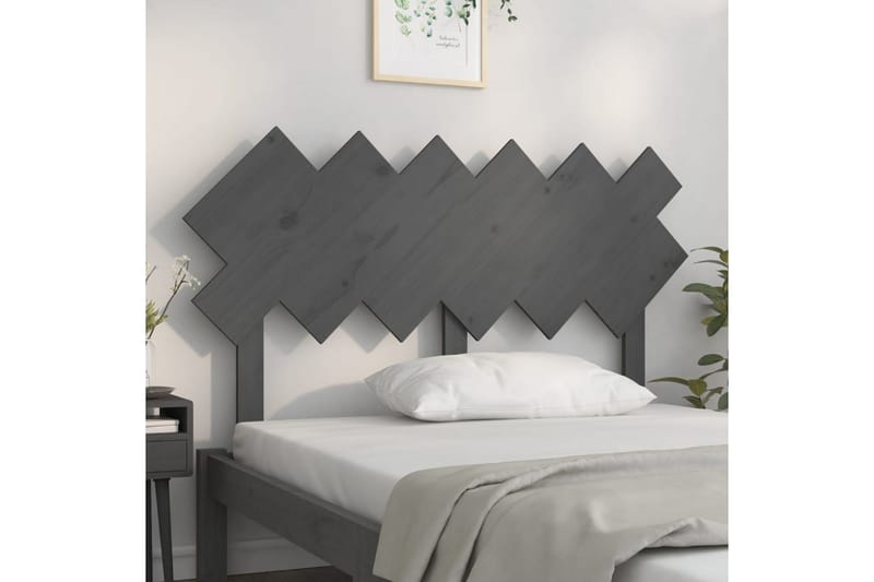 beBasic sengegærde 132x3x81 cm massivt fyrretræ grå - GrÃ¥ - Møbler - Senge - Sengetilbehør & sengegavl - Sengegavle
