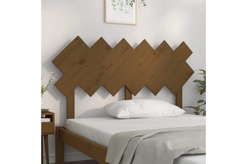 beBasic sengegærde 132x3x81 cm massivt fyrretræ gyldenbrun - Brun - Møbler - Senge - Sengetilbehør & sengegavl - Sengegavle