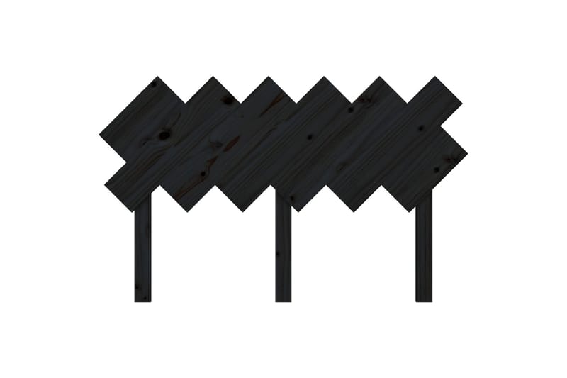 beBasic sengegærde 132x3x81 cm massivt fyrretræ sort - Sort - Sengegavle