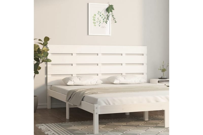 beBasic sengegærde 135x3x80 cm massivt fyrretræ hvid - Hvid - Sengegavle