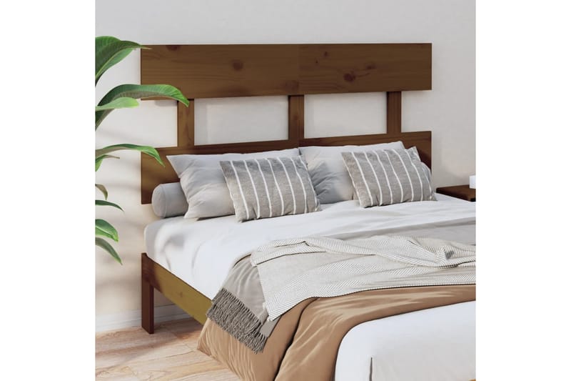 beBasic sengegærde 138x3x81 cm massivt fyrretræ gyldenbrun - Brun - Møbler - Senge - Sengetilbehør & sengegavl - Sengegavle