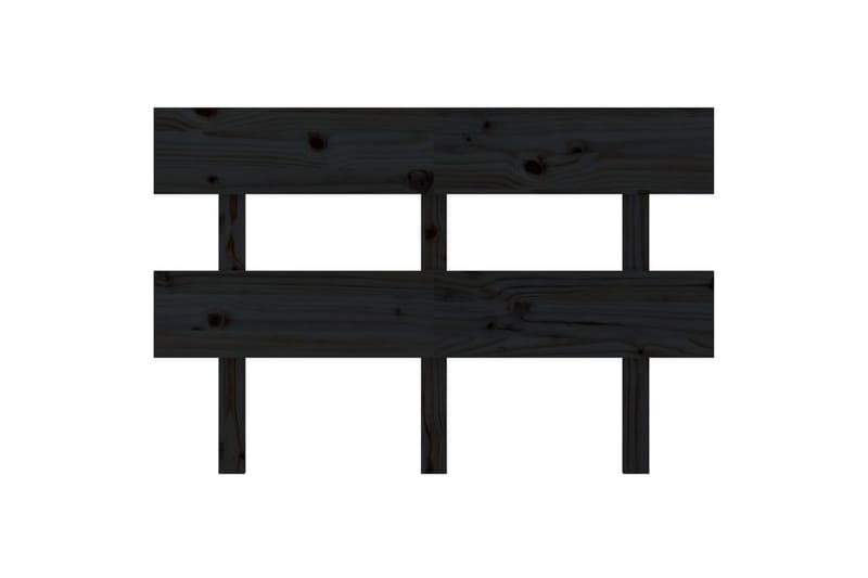 beBasic sengegærde 138x3x81 cm massivt fyrretræ sort - Sort - Sengegavle