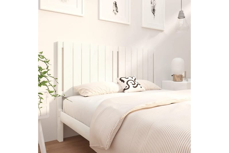 beBasic sengegærde 140,5x4x100 cm massivt fyrretræ hvid - Hvid - Møbler - Senge - Sengetilbehør & sengegavl - Sengegavle