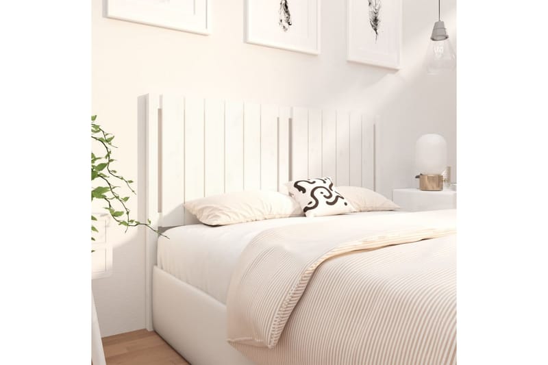 beBasic sengegærde 140,5x4x100 cm massivt fyrretræ hvid - Hvid - Møbler - Senge - Sengetilbehør & sengegavl - Sengegavle