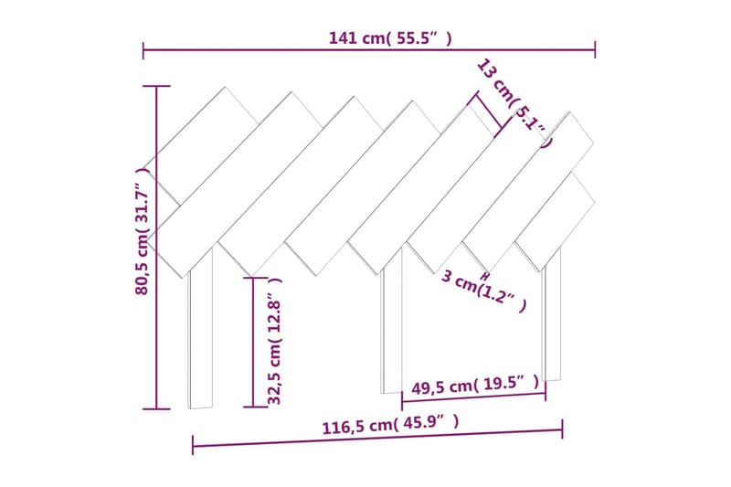beBasic sengegærde 141x3x80,5 cm massivt fyrretræ gyldenbrun - Brun - Møbler - Senge - Sengetilbehør & sengegavl - Sengegavle