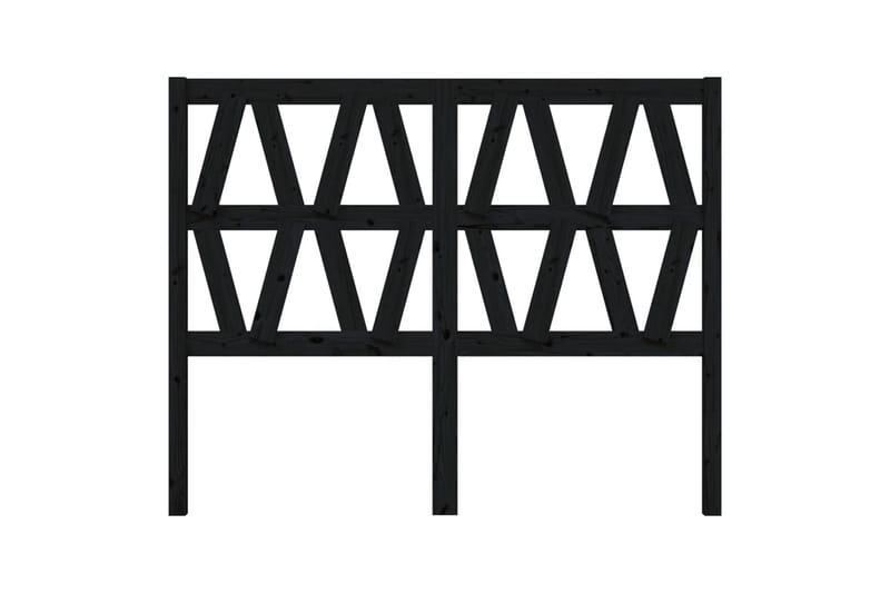 beBasic sengegærde 146x4x100 cm massivt fyrretræ sort - Sort - Sengegavle
