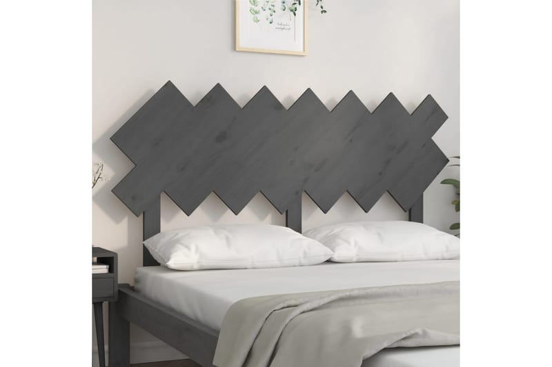 beBasic sengegærde 151,5x3x81 cm massivt fyrretræ grå - GrÃ¥ - Møbler - Senge - Sengetilbehør & sengegavl - Sengegavle