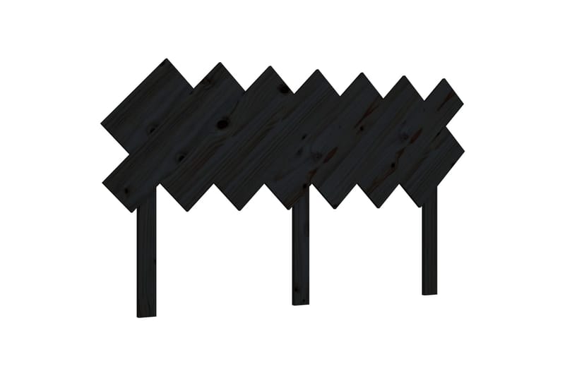 beBasic sengegærde 151,5x3x81 cm massivt fyrretræ sort - Sort - Sengegavle