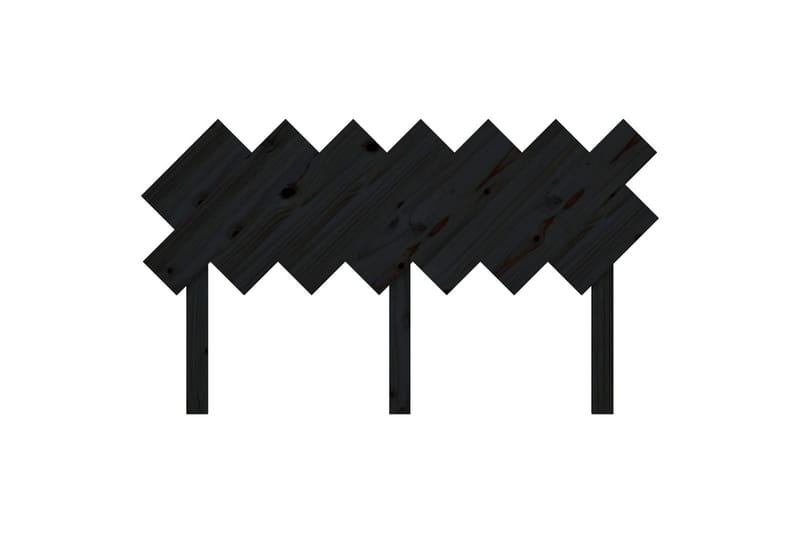 beBasic sengegærde 151,5x3x81 cm massivt fyrretræ sort - Sort - Sengegavle