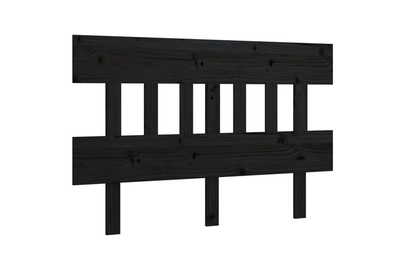 beBasic sengegærde 153,5x3x81 cm massivt fyrretræ sort - Sort - Sengegavle