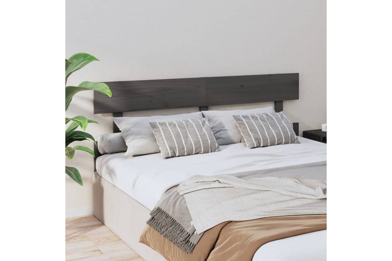 beBasic sengegærde 154x3x81 cm massivt fyrretræ grå - GrÃ¥ - Møbler - Senge - Sengetilbehør & sengegavl - Sengegavle