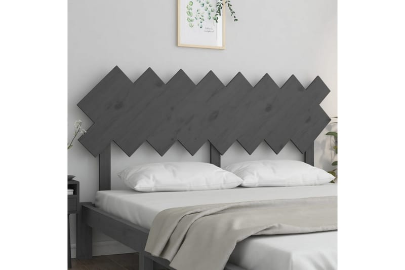 beBasic sengegærde 159,5x3x80,5 cm massivt fyrretræ grå - GrÃ¥ - Møbler - Senge - Sengetilbehør & sengegavl - Sengegavle