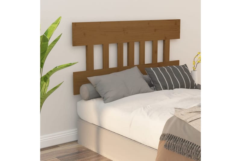 beBasic sengegærde 163,5x3x81 cm massivt fyrretræ gyldenbrun - Brun - Møbler - Senge - Sengetilbehør & sengegavl - Sengegavle