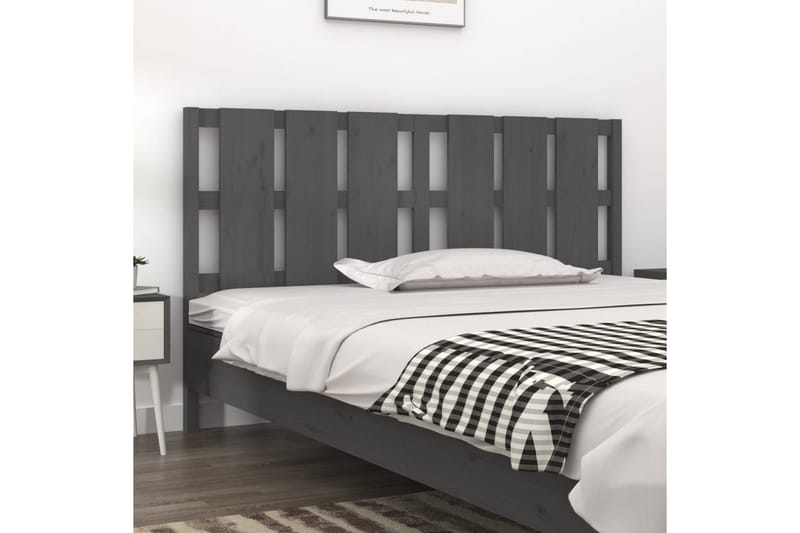 beBasic sengegærde 165,5x4x100 cm massivt fyrretræ grå - GrÃ¥ - Møbler - Senge - Sengetilbehør & sengegavl - Sengegavle