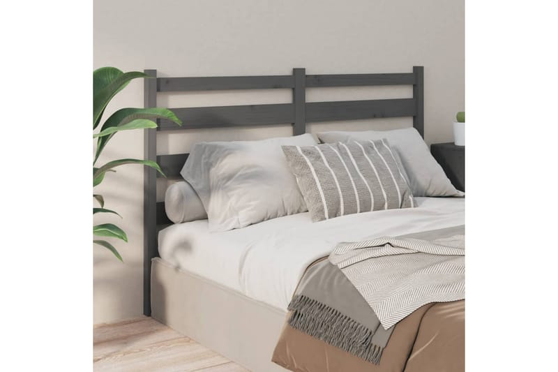 beBasic sengegærde 166x4x100 cm massivt fyrretræ grå - GrÃ¥ - Møbler - Senge - Sengetilbehør & sengegavl - Sengegavle