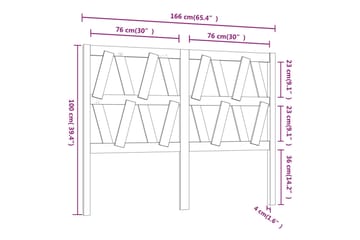 beBasic sengegærde 166x4x100 cm massivt fyrretræ sort - Sort - Møbler - Senge - Sengetilbehør & sengegavl - Sengegavle