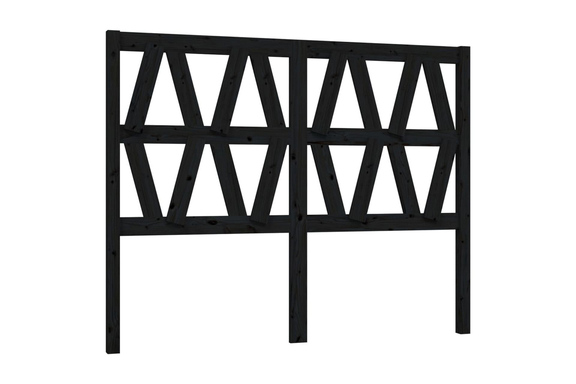 beBasic sengegærde 166x4x100 cm massivt fyrretræ sort - Sort - Møbler - Senge - Sengetilbehør & sengegavl - Sengegavle