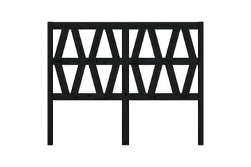 beBasic sengegærde 166x4x100 cm massivt fyrretræ sort - Sort - Møbler - Senge - Sengetilbehør & sengegavl - Sengegavle