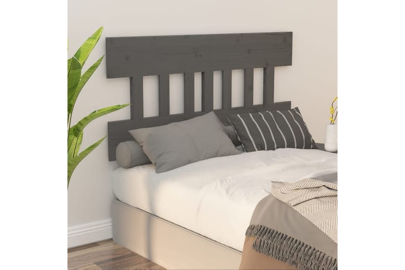 beBasic sengegærde 183,5x3x81 cm massivt fyrretræ grå - GrÃ¥ - Møbler - Senge - Sengetilbehør & sengegavl - Sengegavle