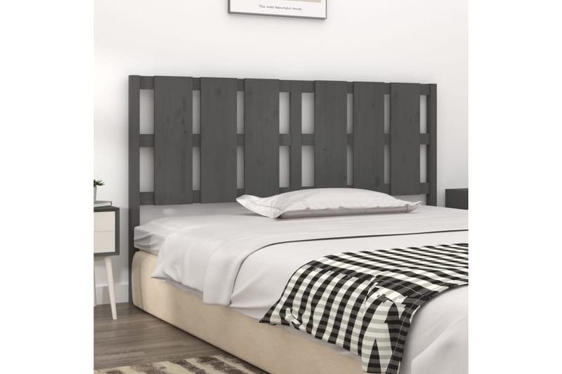 beBasic sengegærde 185,5x4x100 cm massivt fyrretræ grå - GrÃ¥ - Møbler - Senge - Sengetilbehør & sengegavl - Sengegavle