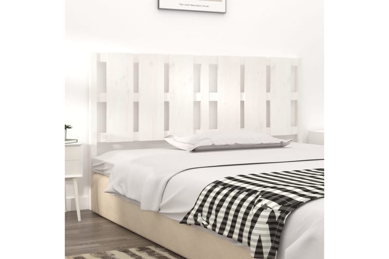 beBasic sengegærde 185,5x4x100 cm massivt fyrretræ hvid - Hvid - Møbler - Senge - Sengetilbehør & sengegavl - Sengegavle
