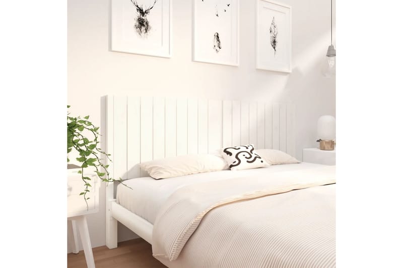 beBasic sengegærde 185,5x4x100 cm massivt fyrretræ hvid - Hvid - Møbler - Senge - Sengetilbehør & sengegavl - Sengegavle