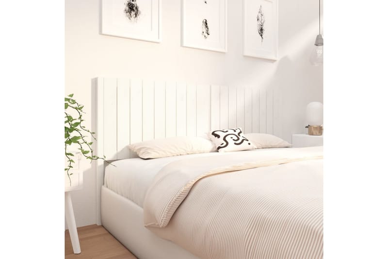 beBasic sengegærde 185,5x4x100 cm massivt fyrretræ hvid - Hvid - Møbler - Senge - Sengetilbehør & sengegavl - Sengegavle