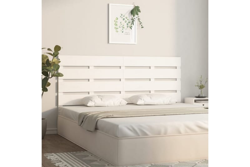 beBasic sengegærde 186x4x100 cm massivt fyrretræ hvid - Hvid - Møbler - Senge - Sengetilbehør & sengegavl - Sengegavle