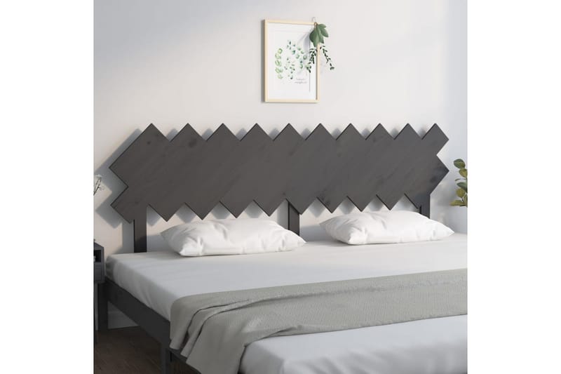 beBasic sengegærde 196x3x80,5 cm massivt fyrretræ grå - GrÃ¥ - Møbler - Senge - Sengetilbehør & sengegavl - Sengegavle