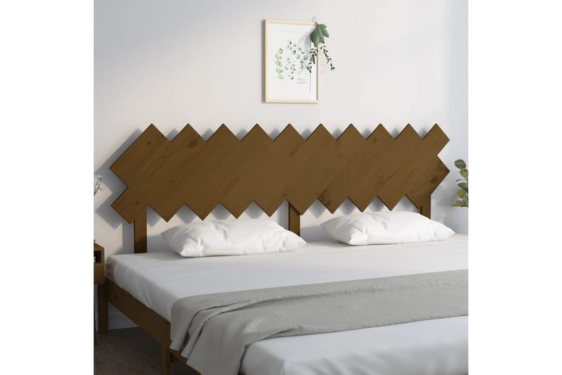 beBasic sengegærde 196x3x80,5 cm massivt fyrretræ gyldenbrun - Brun - Sengegavle