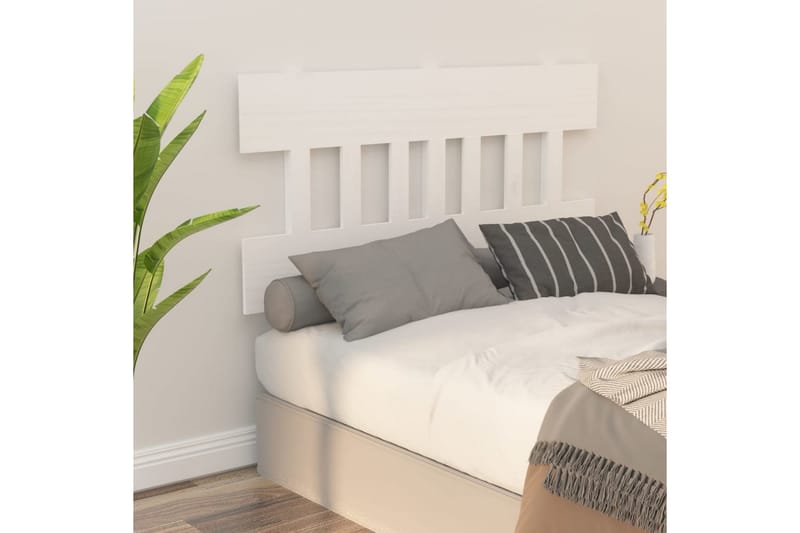 beBasic sengegærde 203,5x3x81 cm massivt fyrretræ hvid - Hvid - Møbler - Senge - Sengetilbehør & sengegavl - Sengegavle