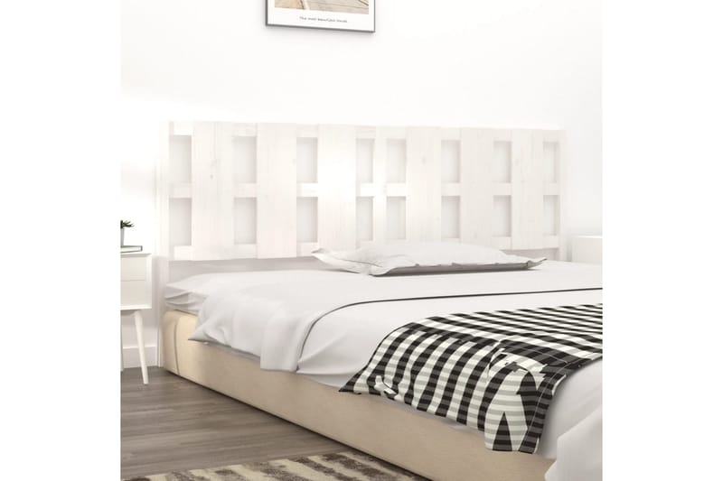beBasic sengegærde 205,5x4x100 cm massivt fyrretræ hvid - Hvid - Møbler - Senge - Sengetilbehør & sengegavl - Sengegavle