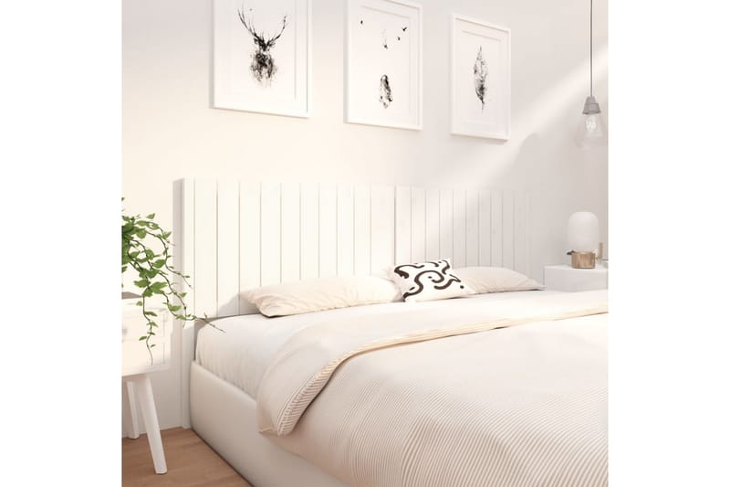 beBasic sengegærde 205,5x4x100 cm massivt fyrretræ hvid - Hvid - Møbler - Senge - Sengetilbehør & sengegavl - Sengegavle