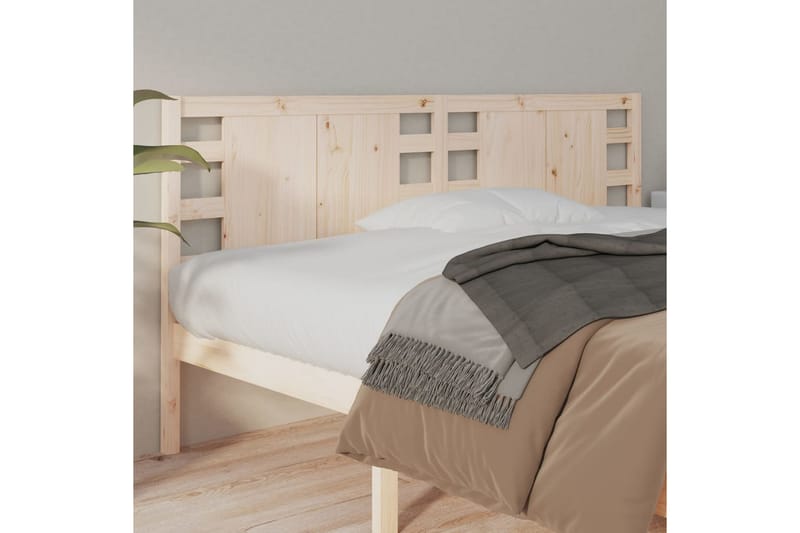 beBasic sengegærde 206x4x100 cm massivt fyrretræ - Brun - Møbler - Senge - Sengetilbehør & sengegavl - Sengegavle