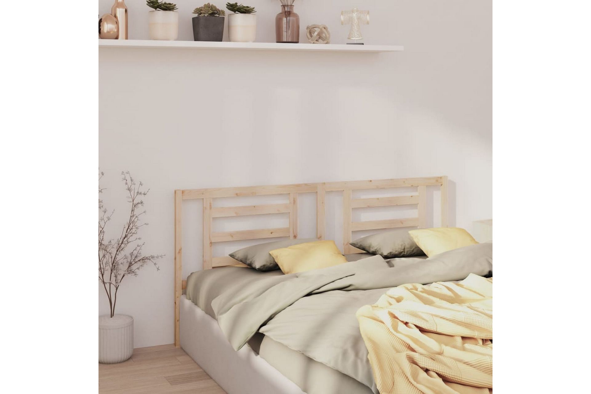 beBasic sengegærde 206x4x100 cm massivt fyrretræ - Brun - Møbler - Senge - Sengetilbehør & sengegavl - Sengegavle