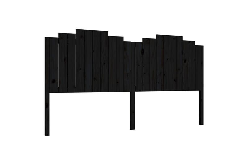 beBasic sengegærde 206x4x110 cm massivt fyrretræ sort - Sort - Sengegavle