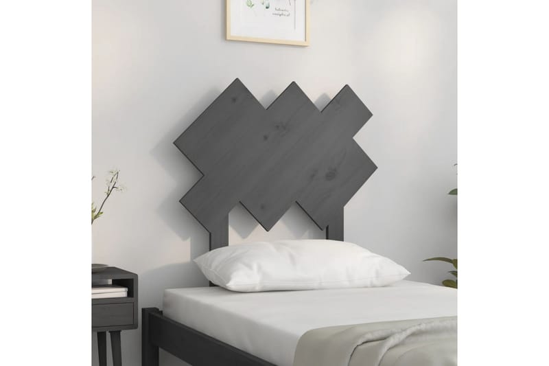 beBasic sengegærde 72,5x3x81 cm massivt fyrretræ grå - GrÃ¥ - Møbler - Senge - Sengetilbehør & sengegavl - Sengegavle