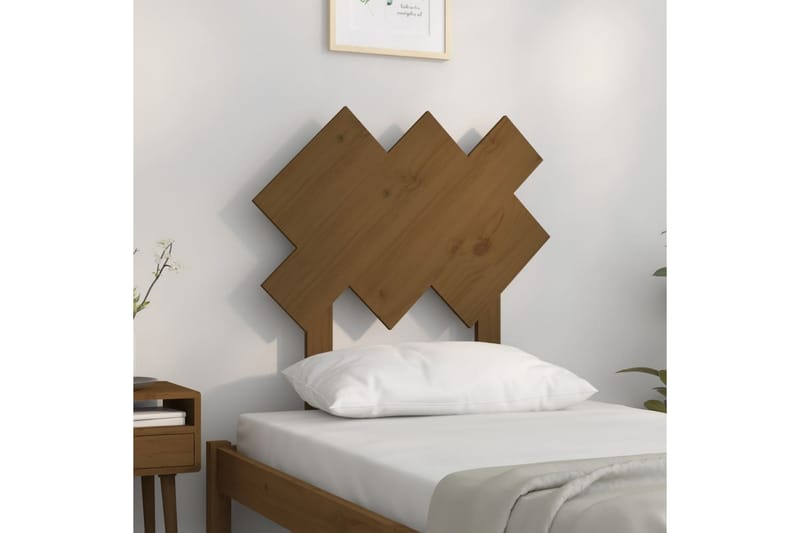 beBasic sengegærde 72,5x3x81 cm massivt fyrretræ gyldenbrun - Brun - Møbler - Senge - Sengetilbehør & sengegavl - Sengegavle