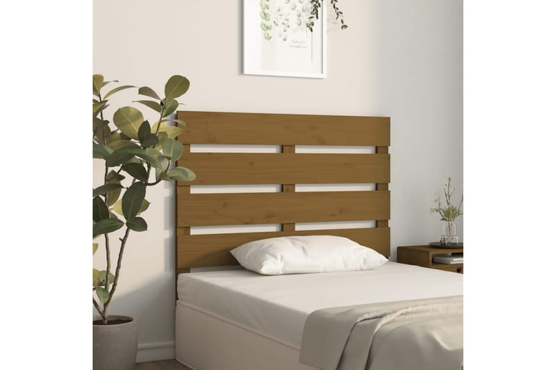 beBasic sengegærde 75x3x80 cm massivt fyrretræ gyldenbrun - Brun - Møbler - Senge - Sengetilbehør & sengegavl - Sengegavle