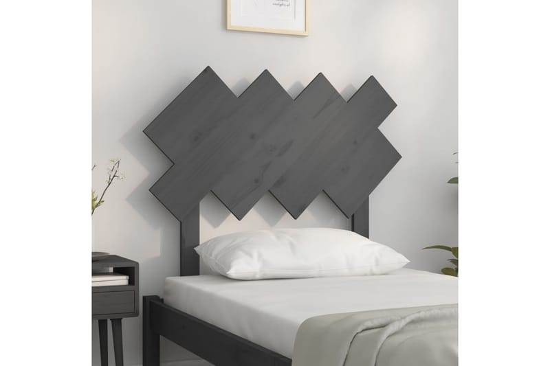 beBasic sengegærde 92x3x81 cm massivt fyrretræ grå - GrÃ¥ - Møbler - Senge - Sengetilbehør & sengegavl - Sengegavle