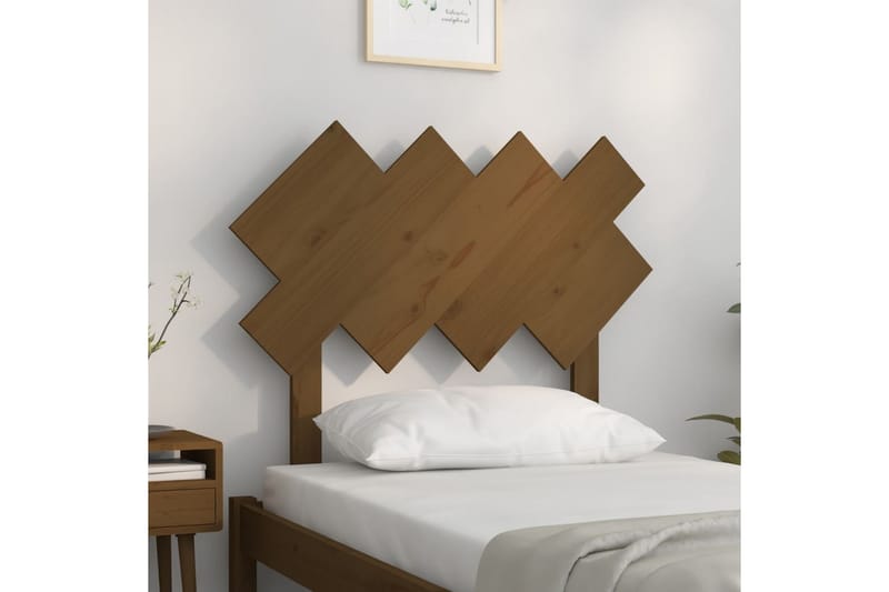 beBasic sengegærde 92x3x81 cm massivt fyrretræ gyldenbrun - Brun - Møbler - Senge - Sengetilbehør & sengegavl - Sengegavle