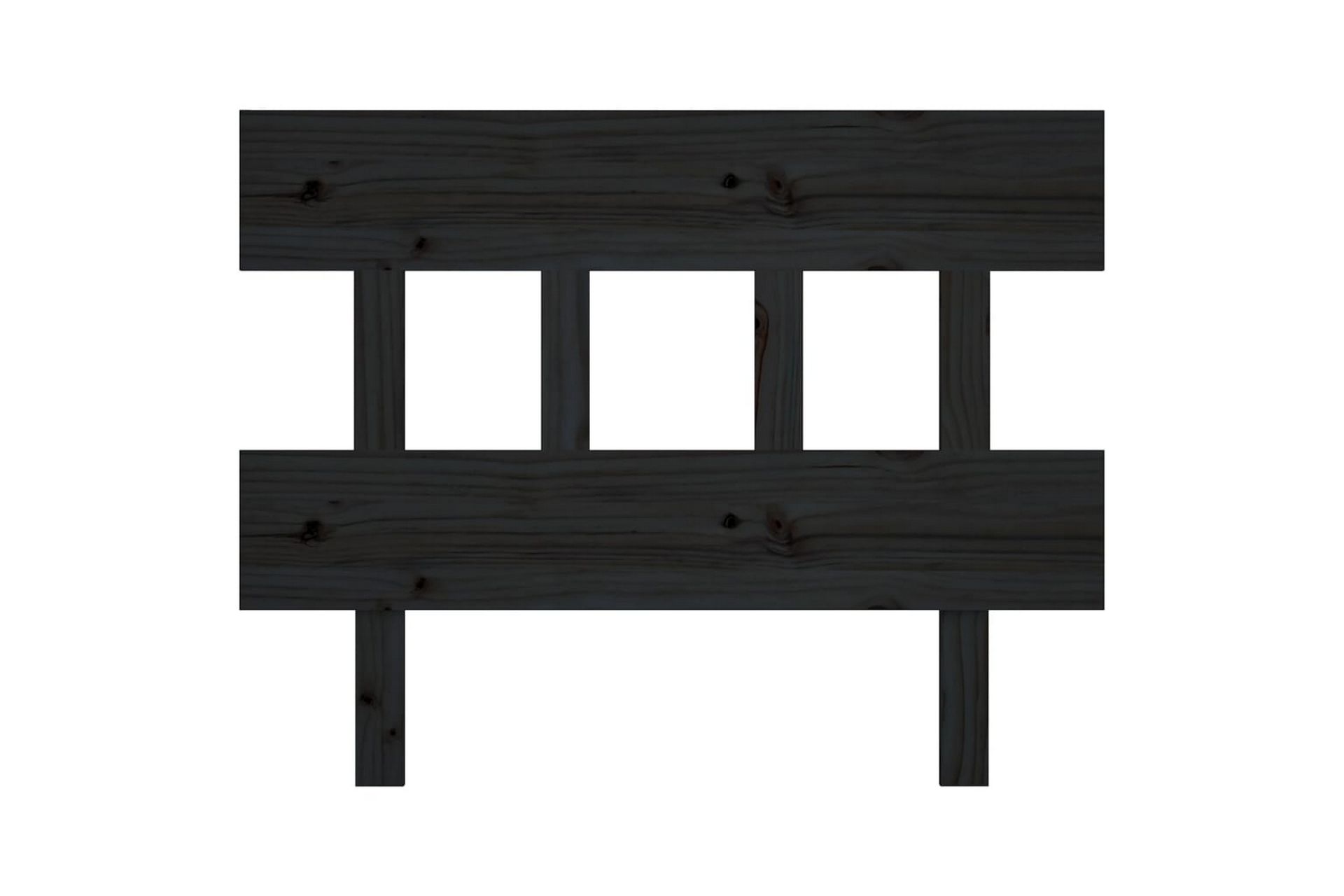 beBasic sengegærde 93,5x3x81 cm massivt fyrretræ sort - Sort - Møbler - Senge - Sengetilbehør & sengegavl - Sengegavle