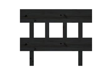 beBasic sengegærde 93,5x3x81 cm massivt fyrretræ sort - Sort - Møbler - Senge - Sengetilbehør & sengegavl - Sengegavle