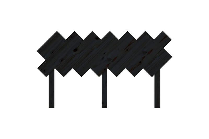 beBasic sengegærde141x3x80,5 cm massivt fyrretræ sort - Sort - Sengegavle