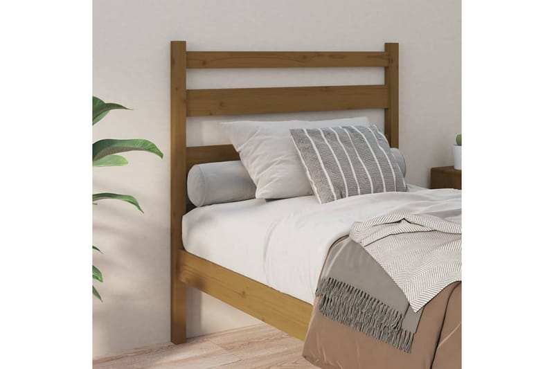 beBasic sengegavl 106x4x100 cm massivt fyrretræ gyldenbrun - Brun - Møbler - Senge - Sengetilbehør & sengegavl - Sengegavle