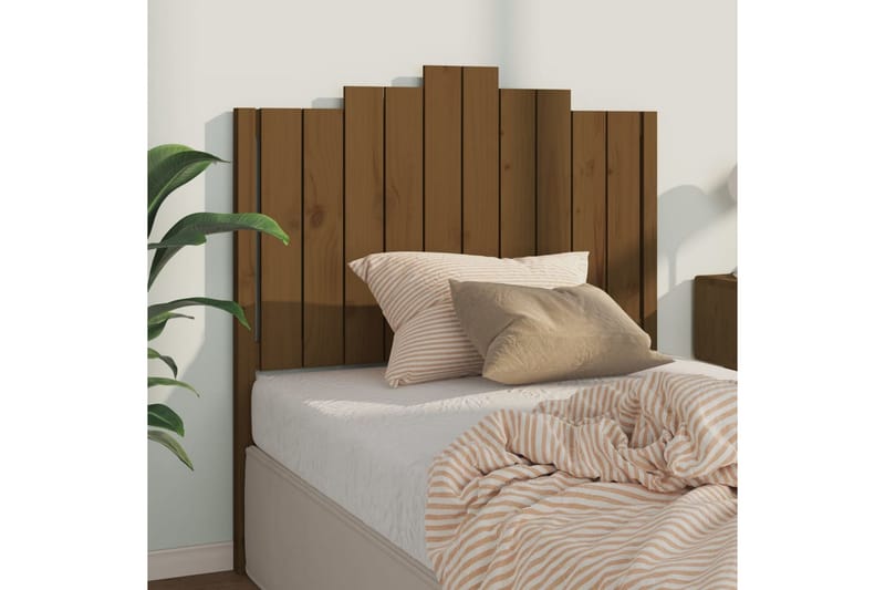 beBasic sengegavl 106x4x110 cm massivt fyrretræ gyldenbrun - Brun - Sengegavle