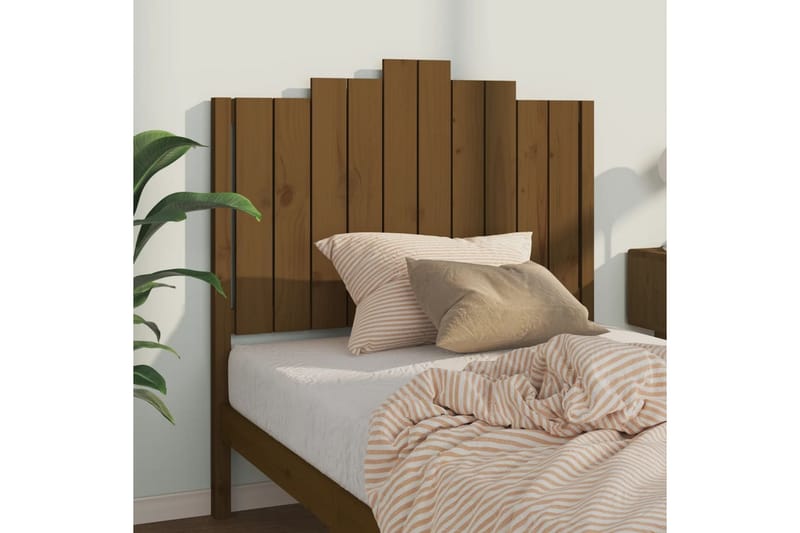 beBasic sengegavl 106x4x110 cm massivt fyrretræ gyldenbrun - Brun - Sengegavle