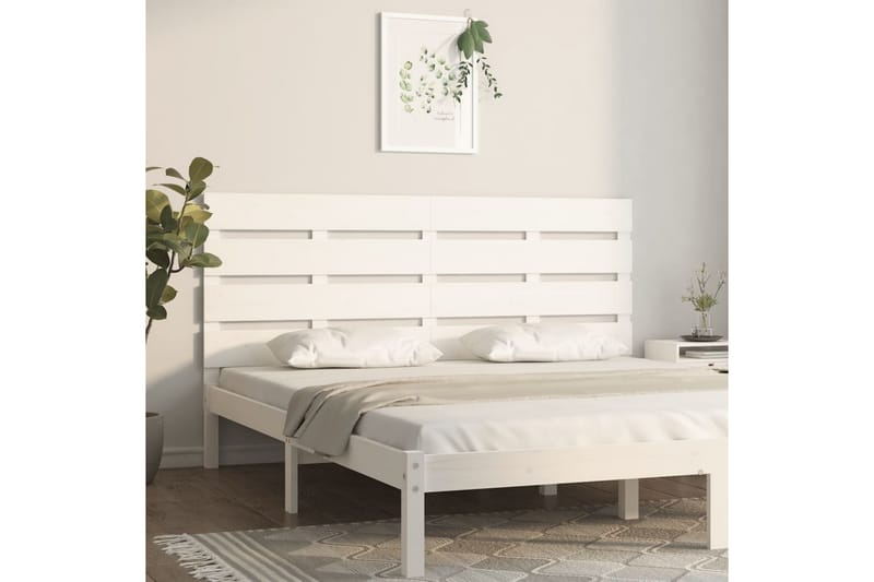 beBasic sengegavl 140x3x80 cm massivt fyrretræ hvid - Hvid - Møbler - Senge - Sengetilbehør & sengegavl - Sengegavle