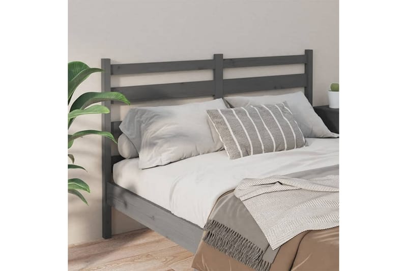 beBasic sengegavl 156x4x100 cm massivt fyrretræ grå - GrÃ¥ - Møbler - Senge - Sengetilbehør & sengegavl - Sengegavle