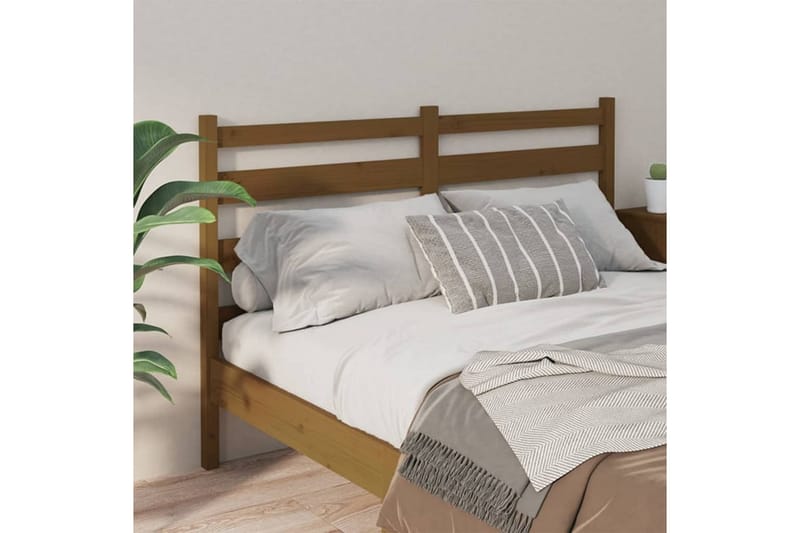beBasic sengegavl 156x4x100 cm massivt fyrretræ gyldenbrun - Brun - Møbler - Senge - Sengetilbehør & sengegavl - Sengegavle